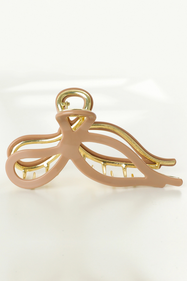 Sabrina Toffee Bow Claw Clip