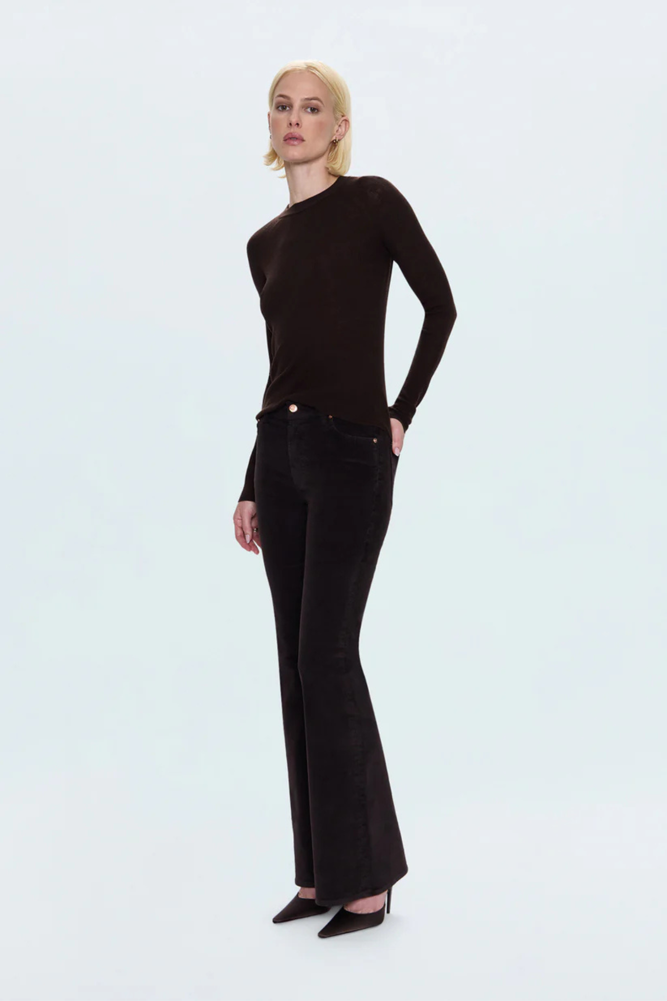 Kinsley Mocha Mid Rise Flare