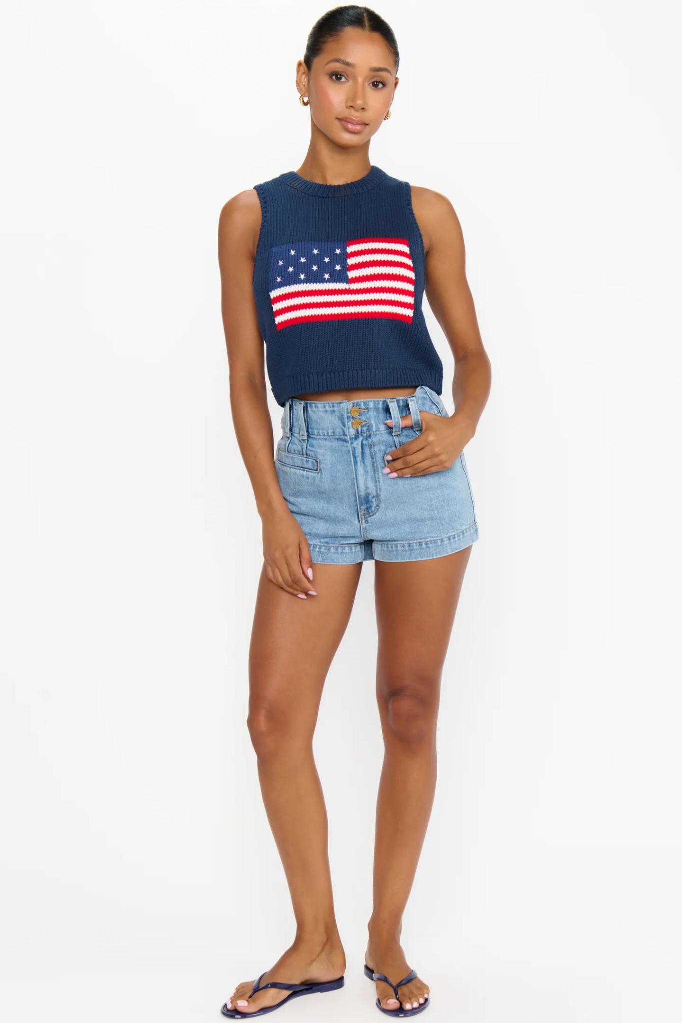 Milo Navy Flag Knit Tank