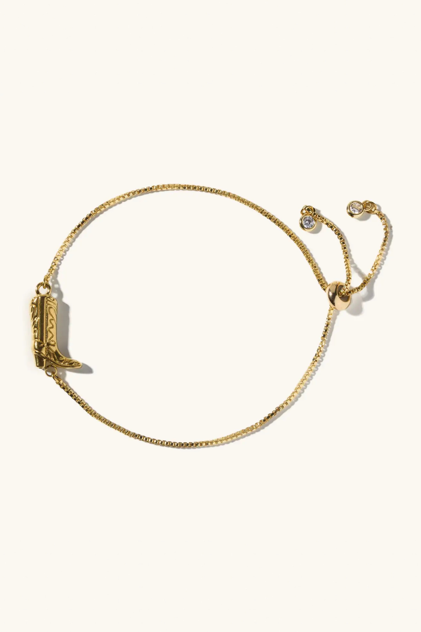 Cowboy Boot Gold Slider Bracelet
