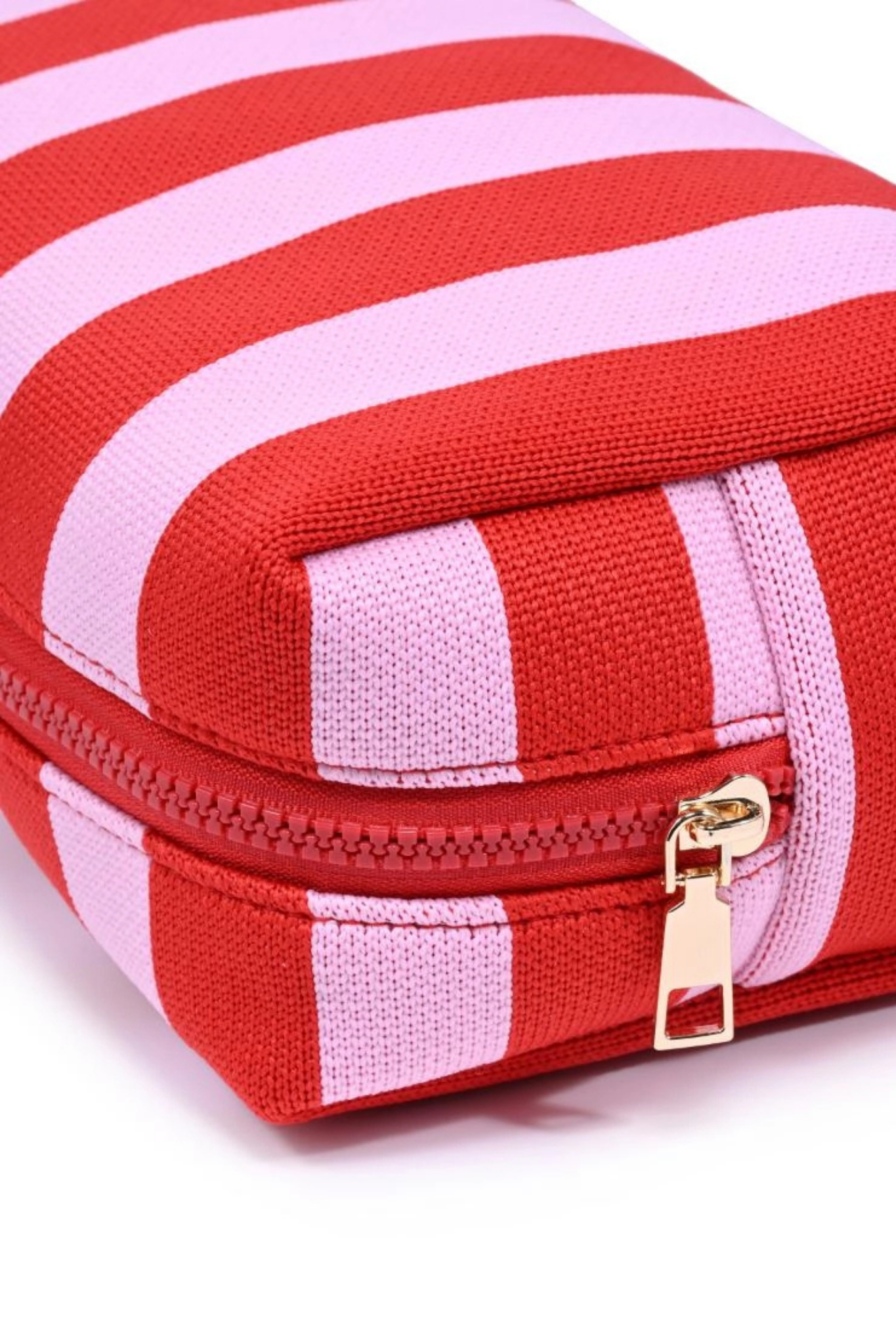 Red/Pink Stripe Cosmetic Bag
