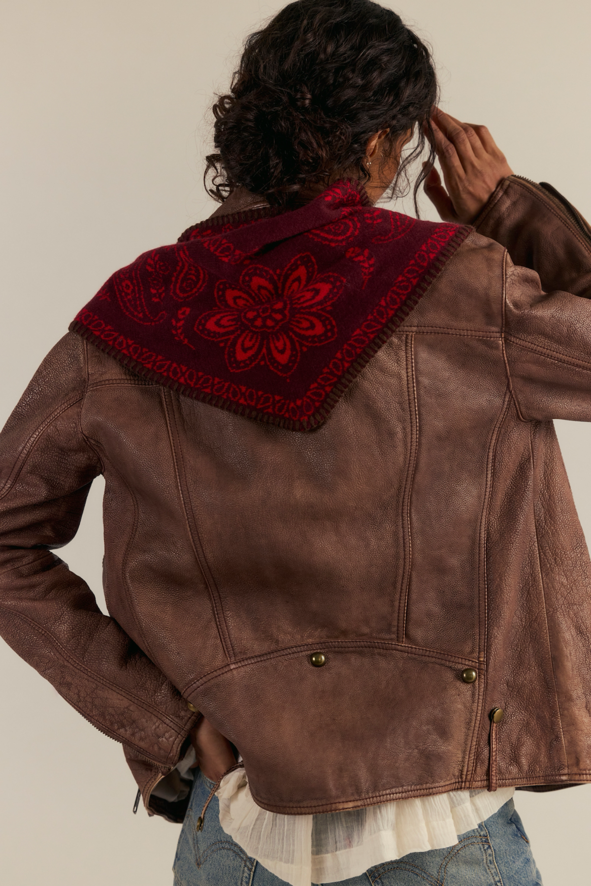 Carmen Wine Knitted Triangle Scarf