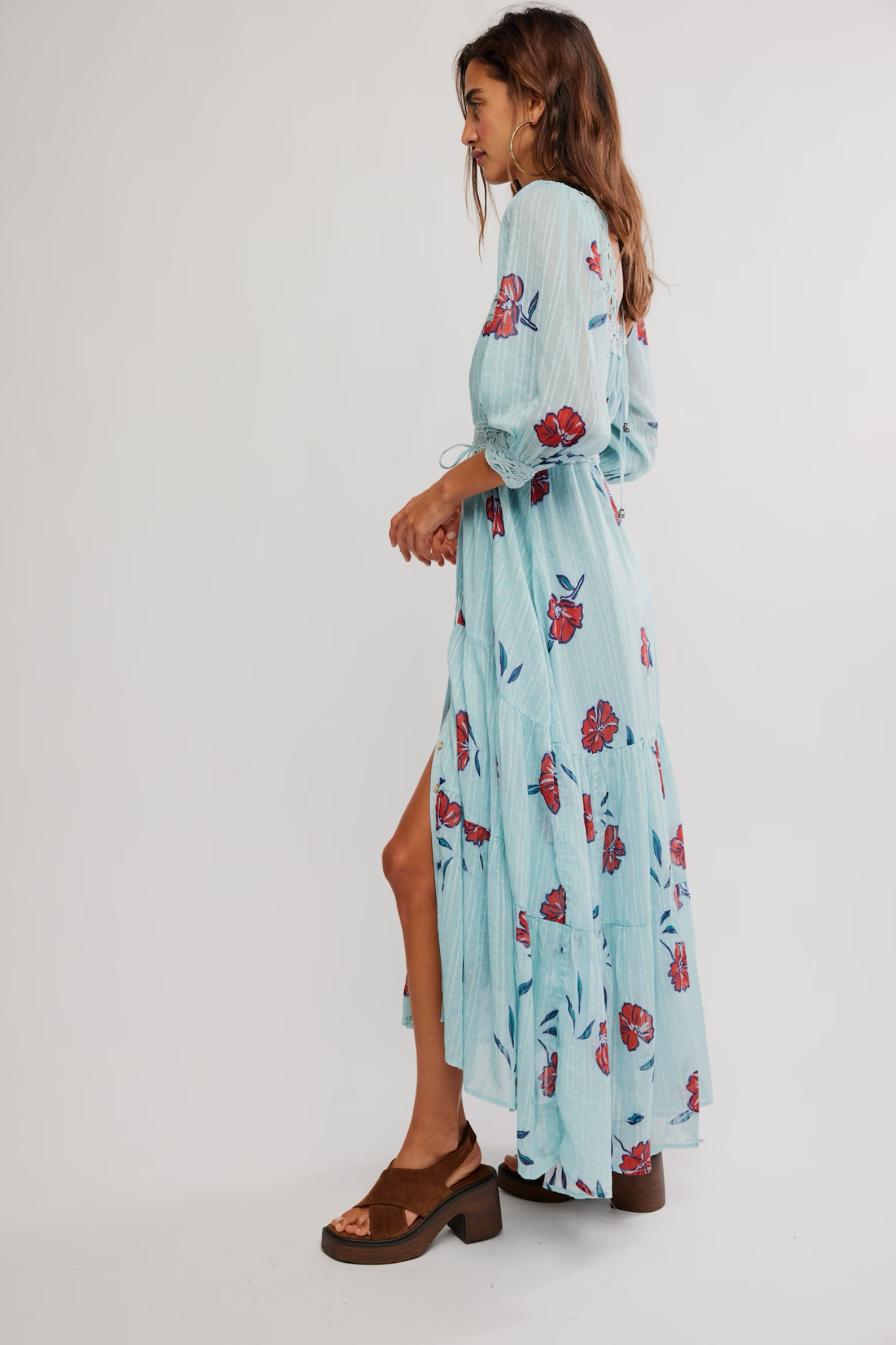 Morning Meadows Pastel Blue Maxi Dress