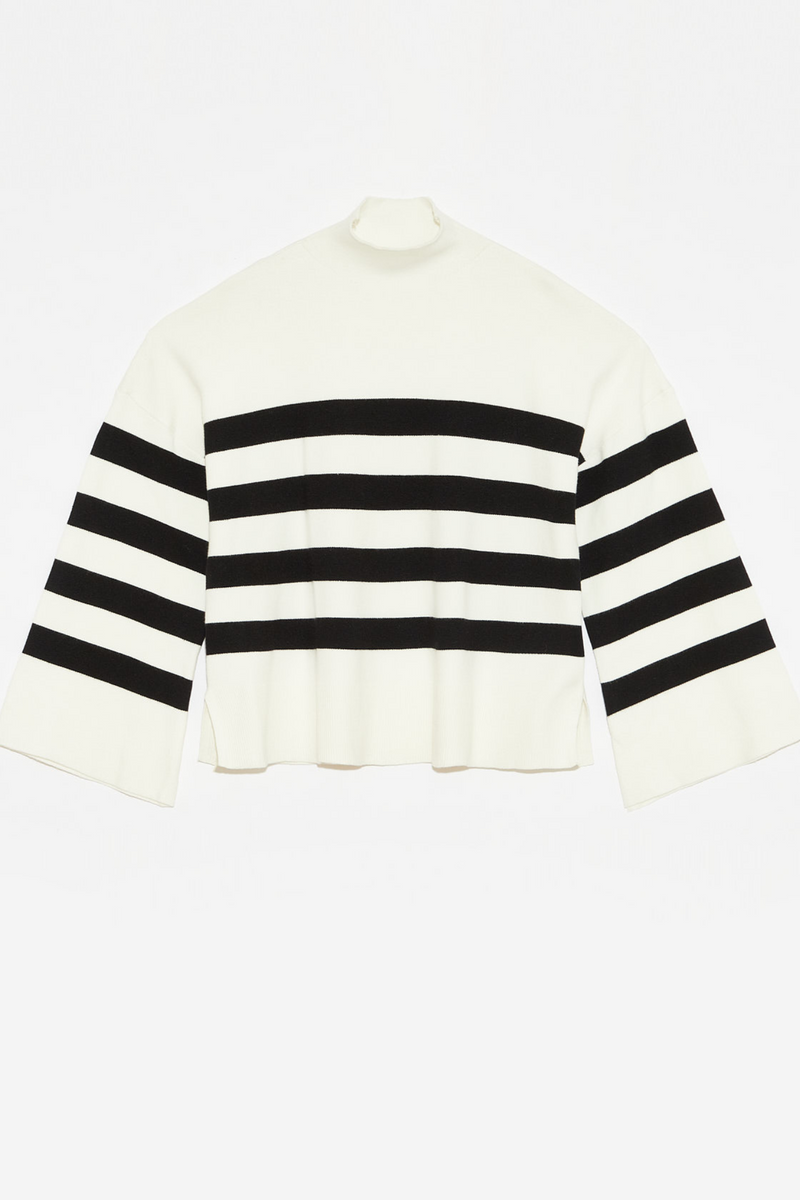 Livia Stripe Turtleneck Sweater