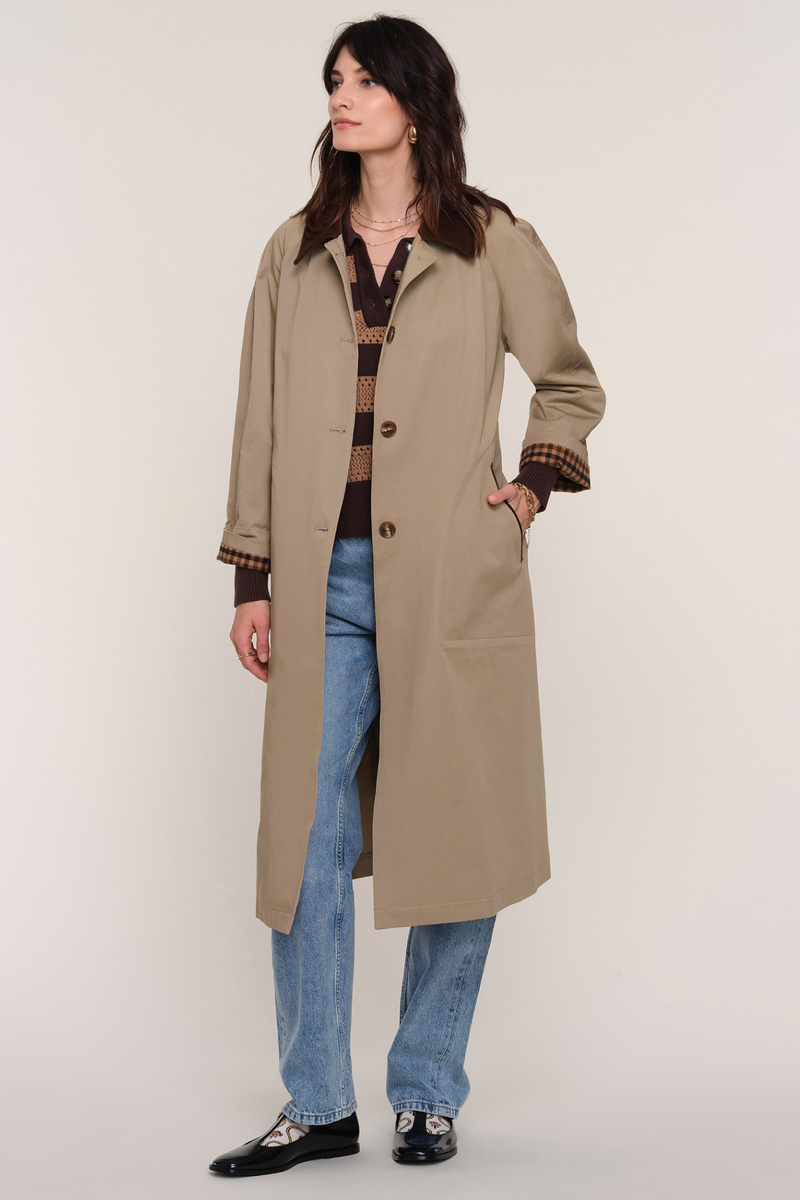 Beatriz Khaki Trench Coat