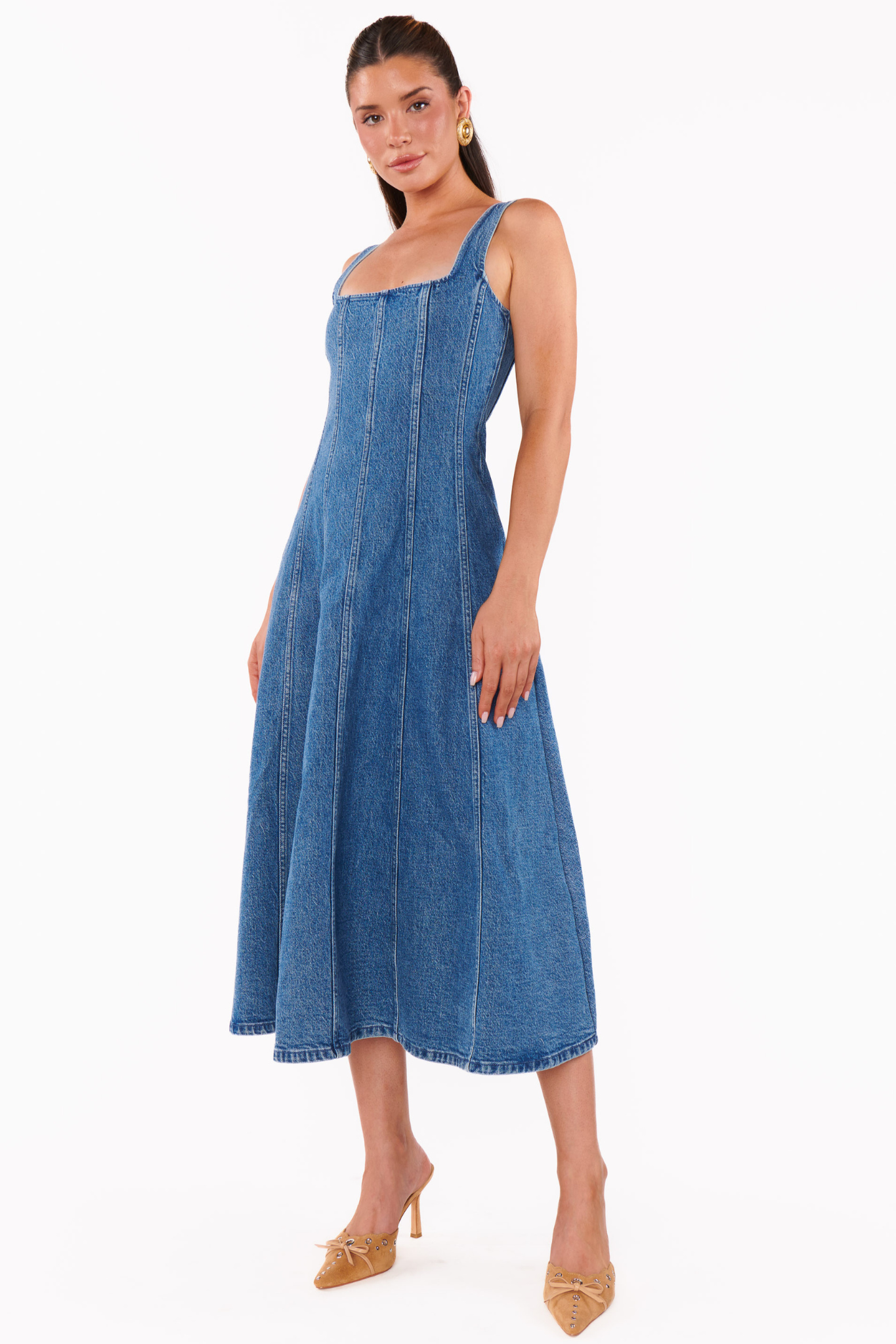Prim Indigo Midi Dress