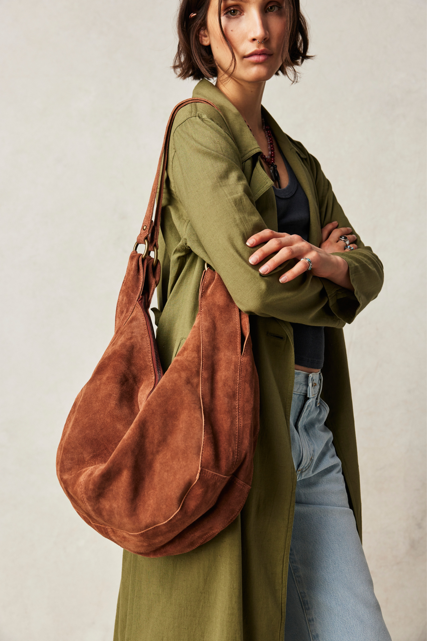 Roma Rust Suede Tote Bag
