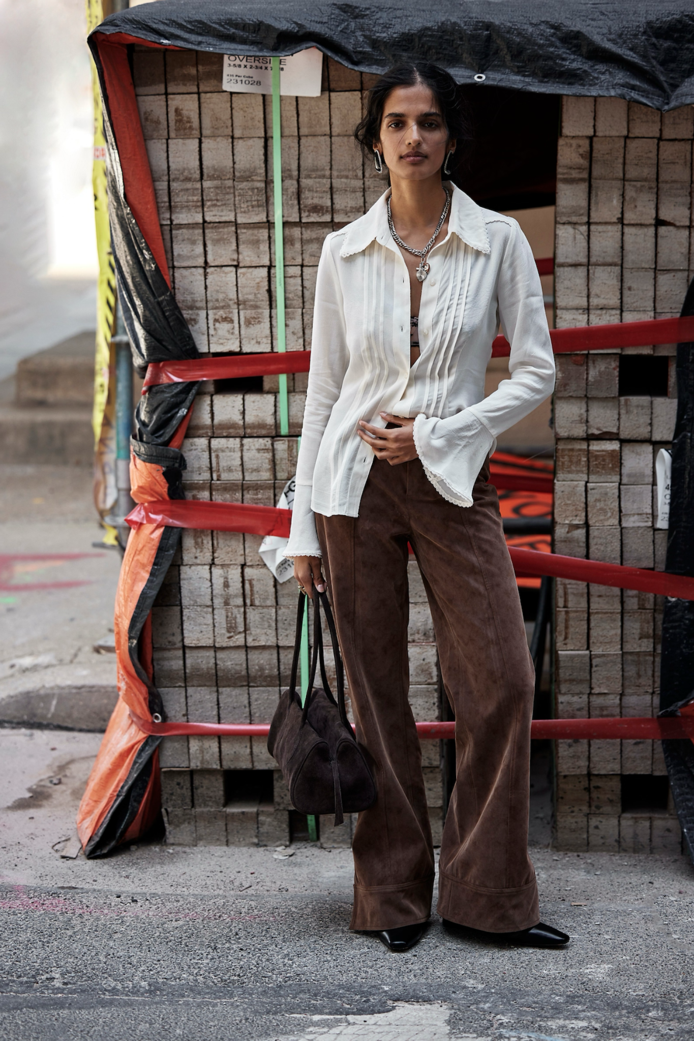 Sierra Chocolate Suede Shoulder Bag