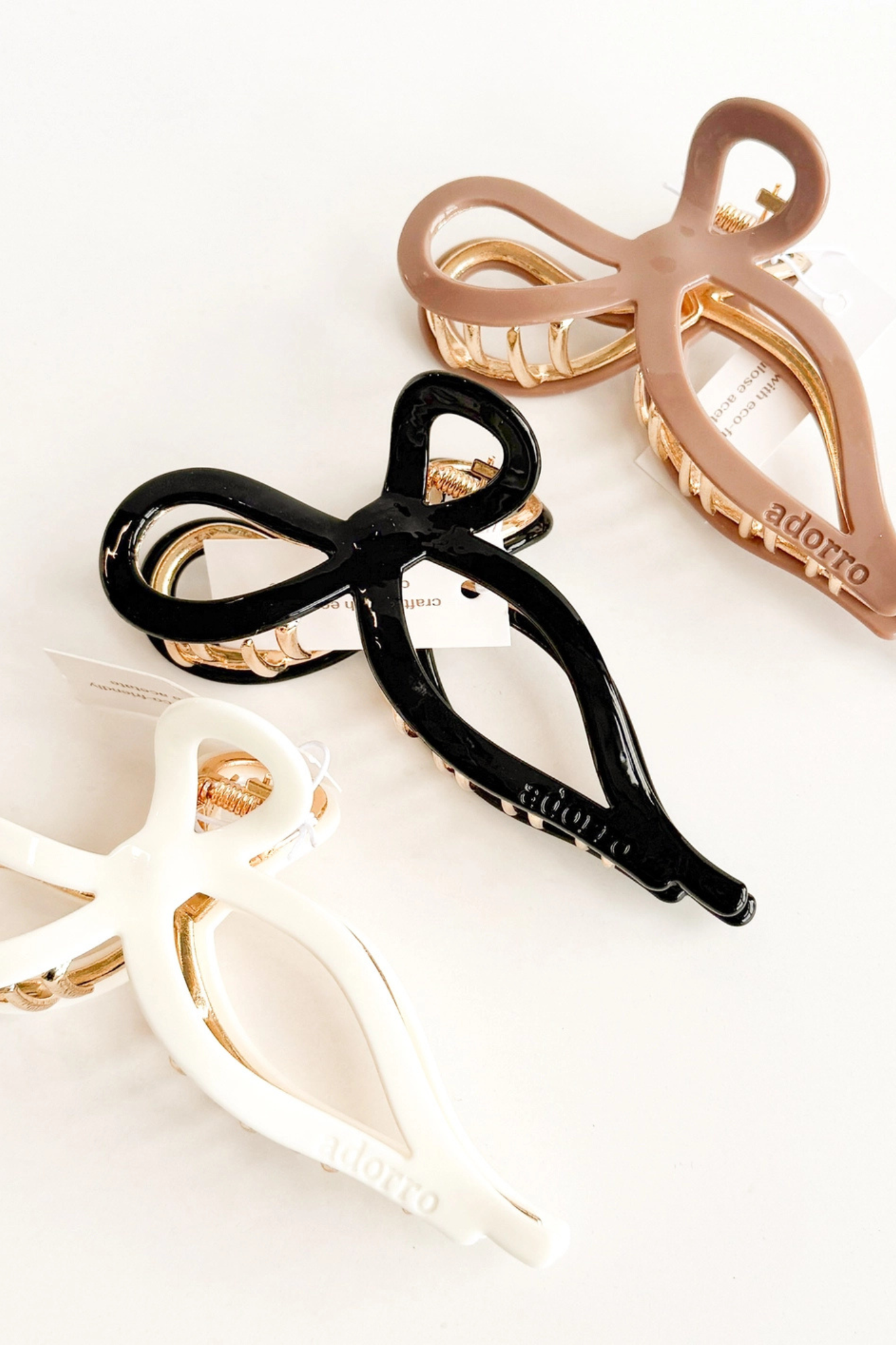 Sabrina Ivory Bow Claw Clip