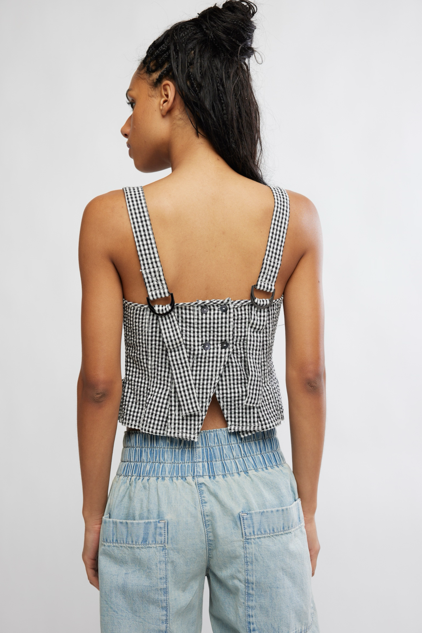 Sunfaded Checked Tank