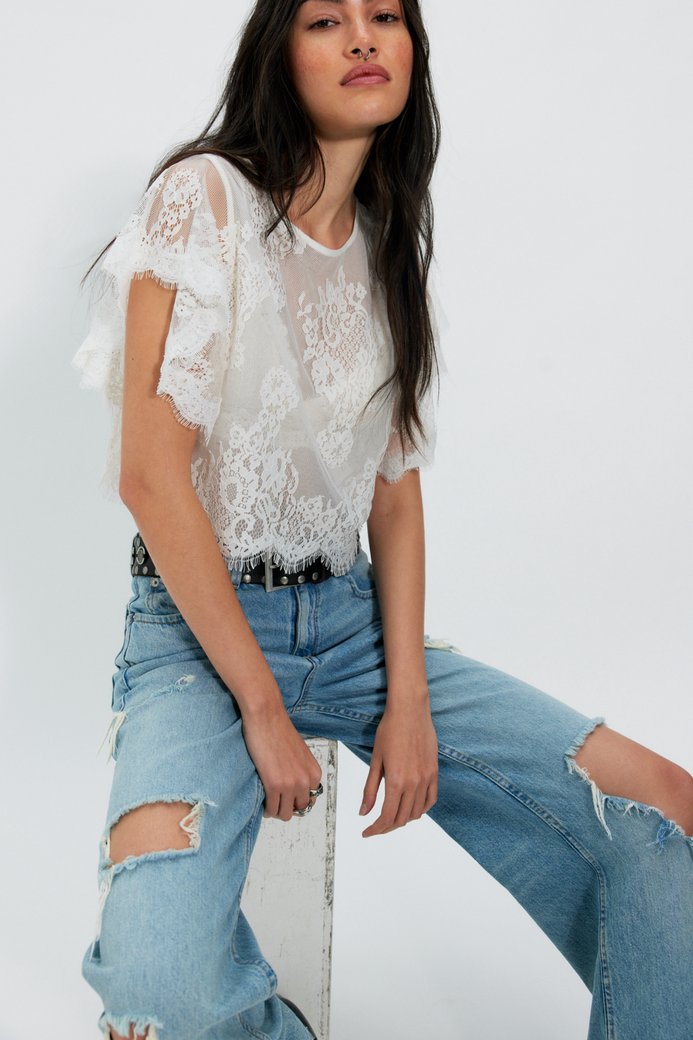 Lunar Ivory Lace Top