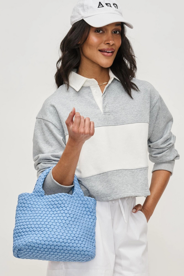 Sky's The Limit Small Azure Laced Up Tote