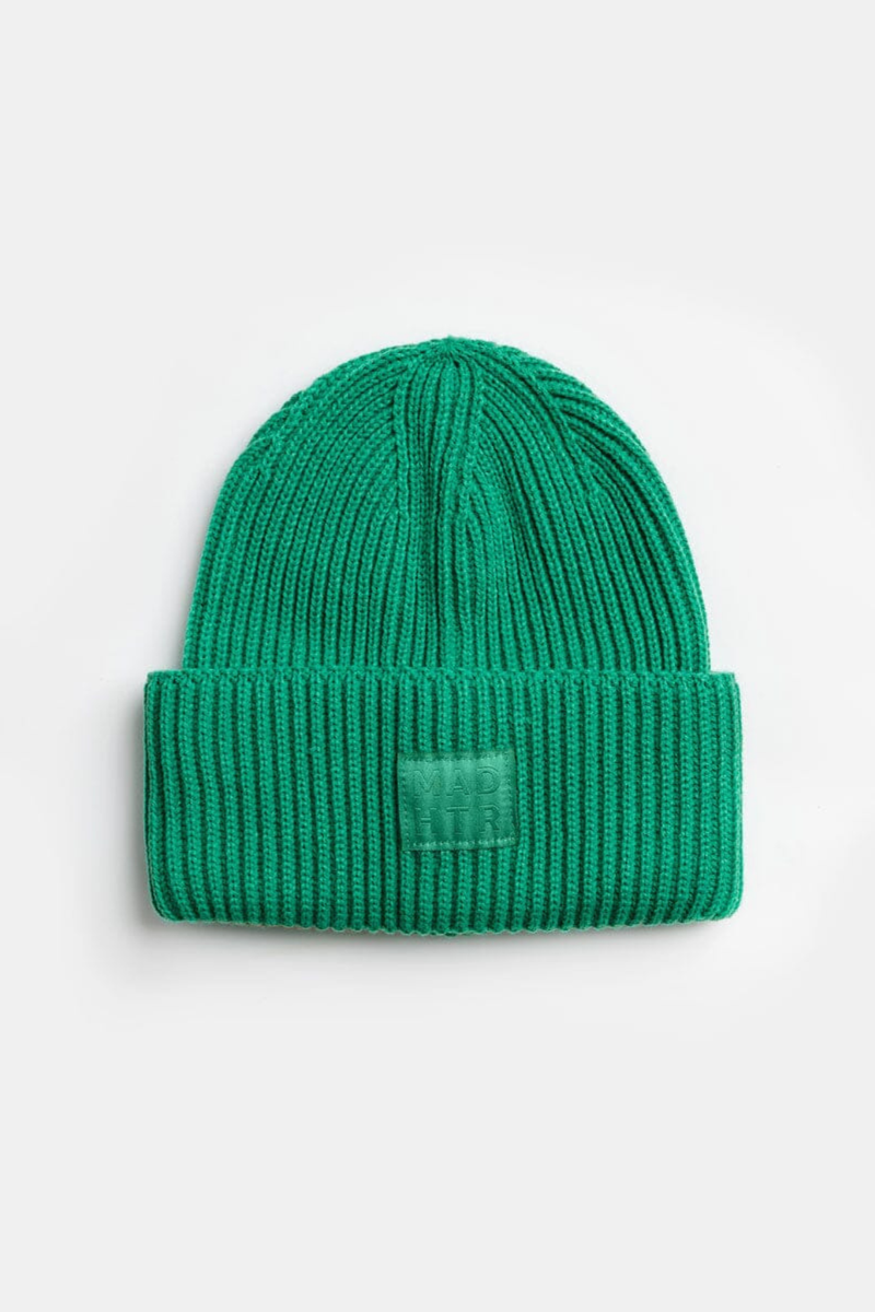 Kelly Green Ribbed Knit Beanie