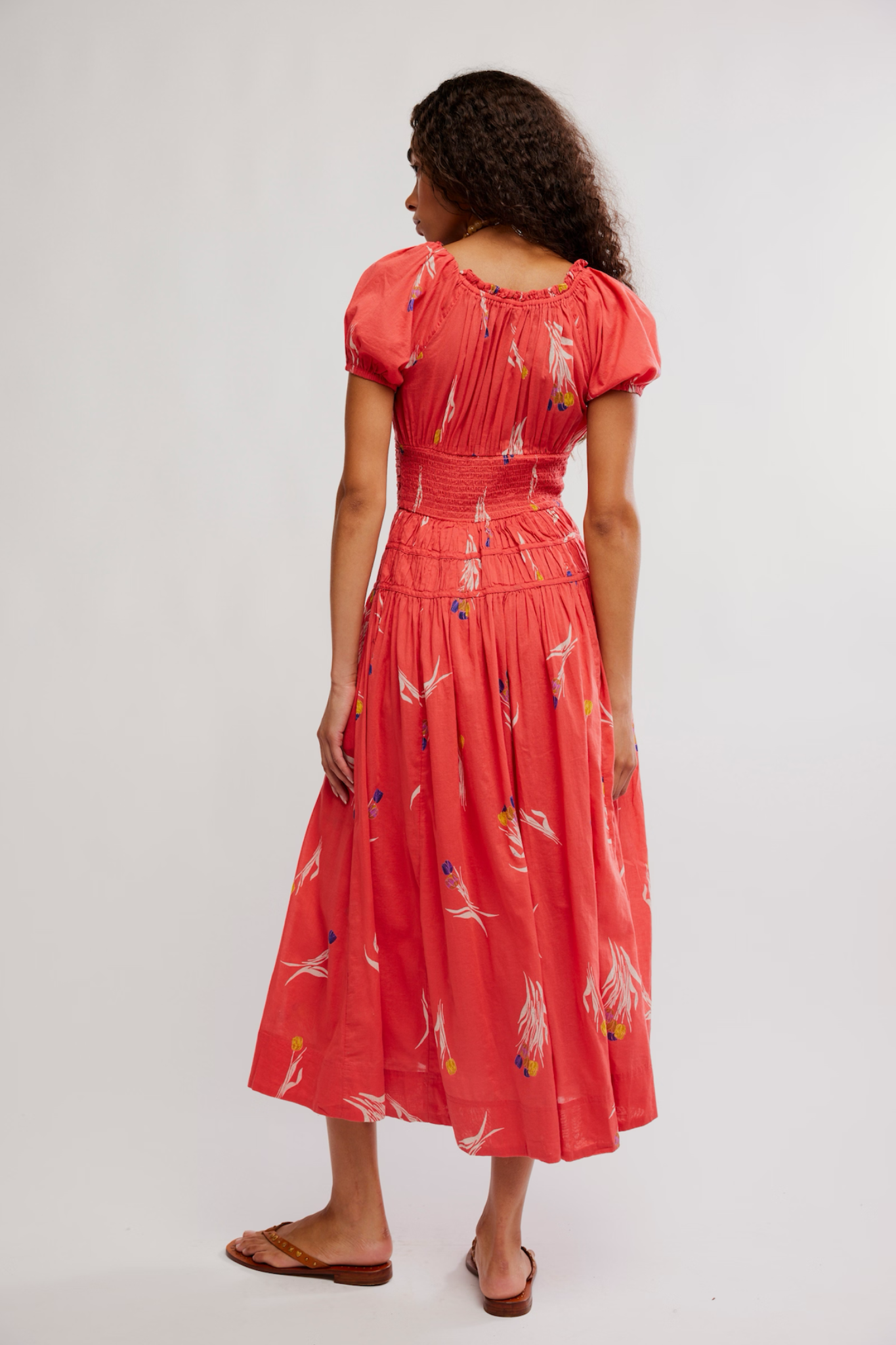 Complete Me Coral Midi Dress