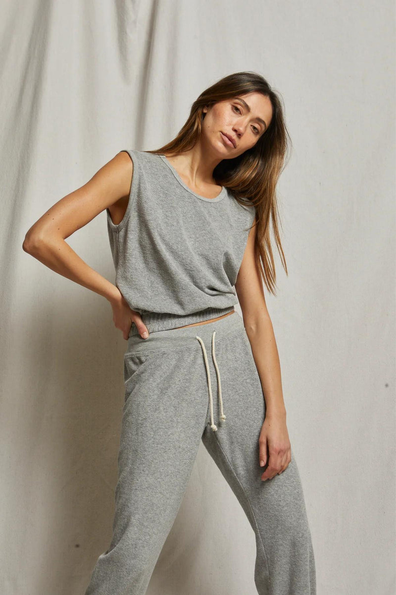 Ellie Heather Grey Loop Terry Tank