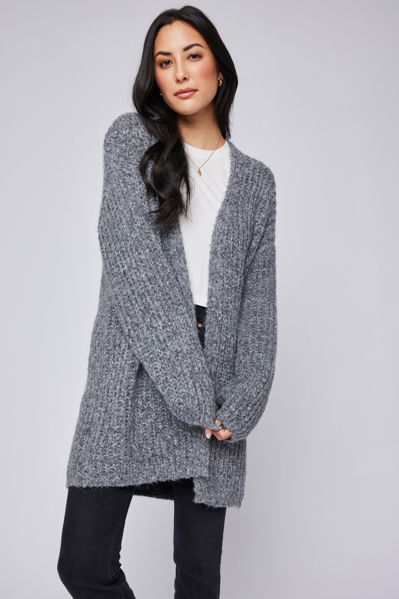 Enid Heather Charcoal Cardigan