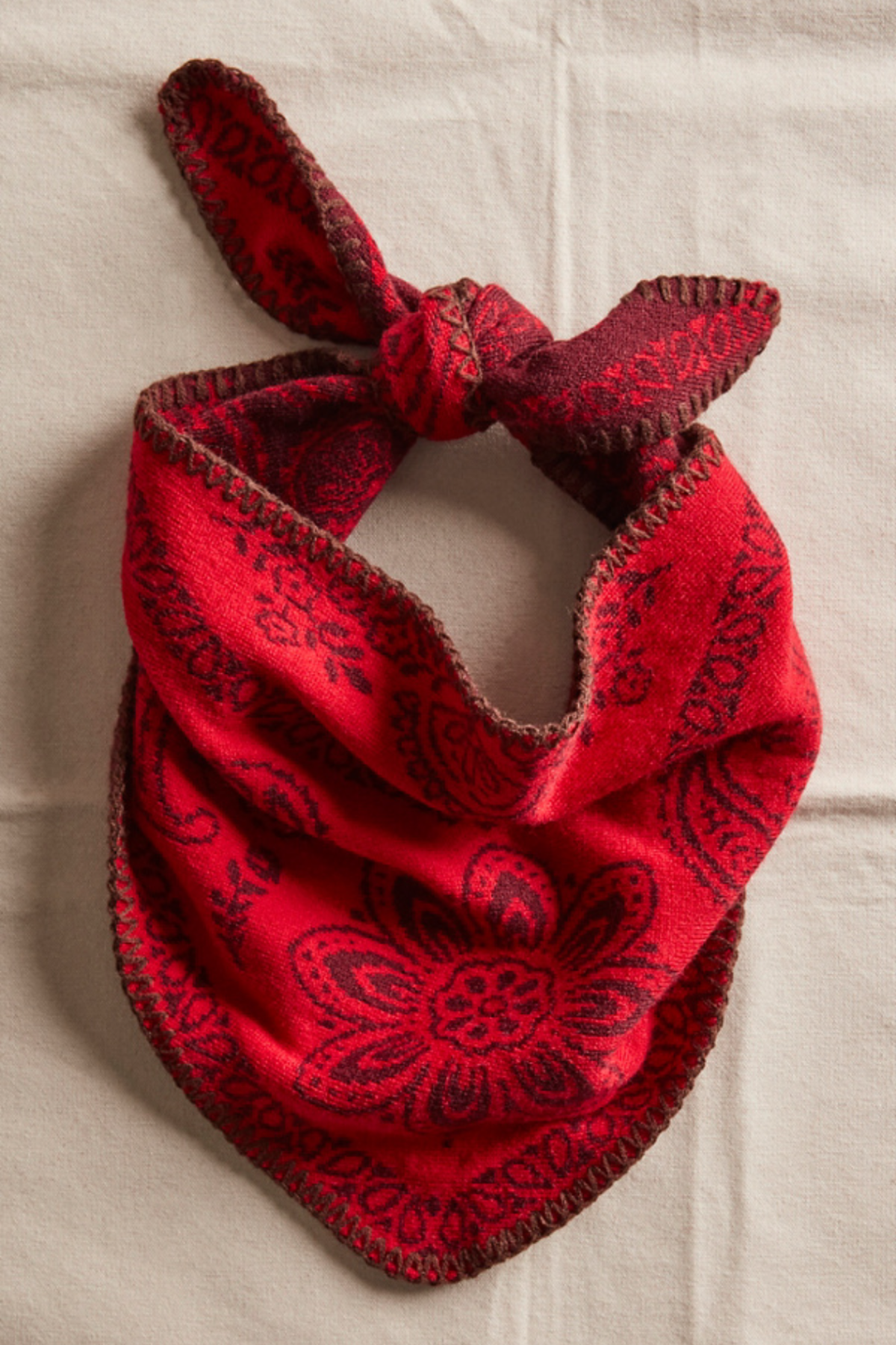 Carmen Wine Knitted Triangle Scarf