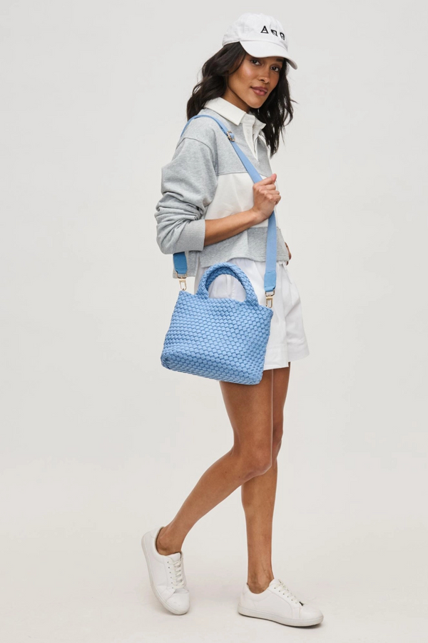 Sky's The Limit Small Azure Laced Up Tote