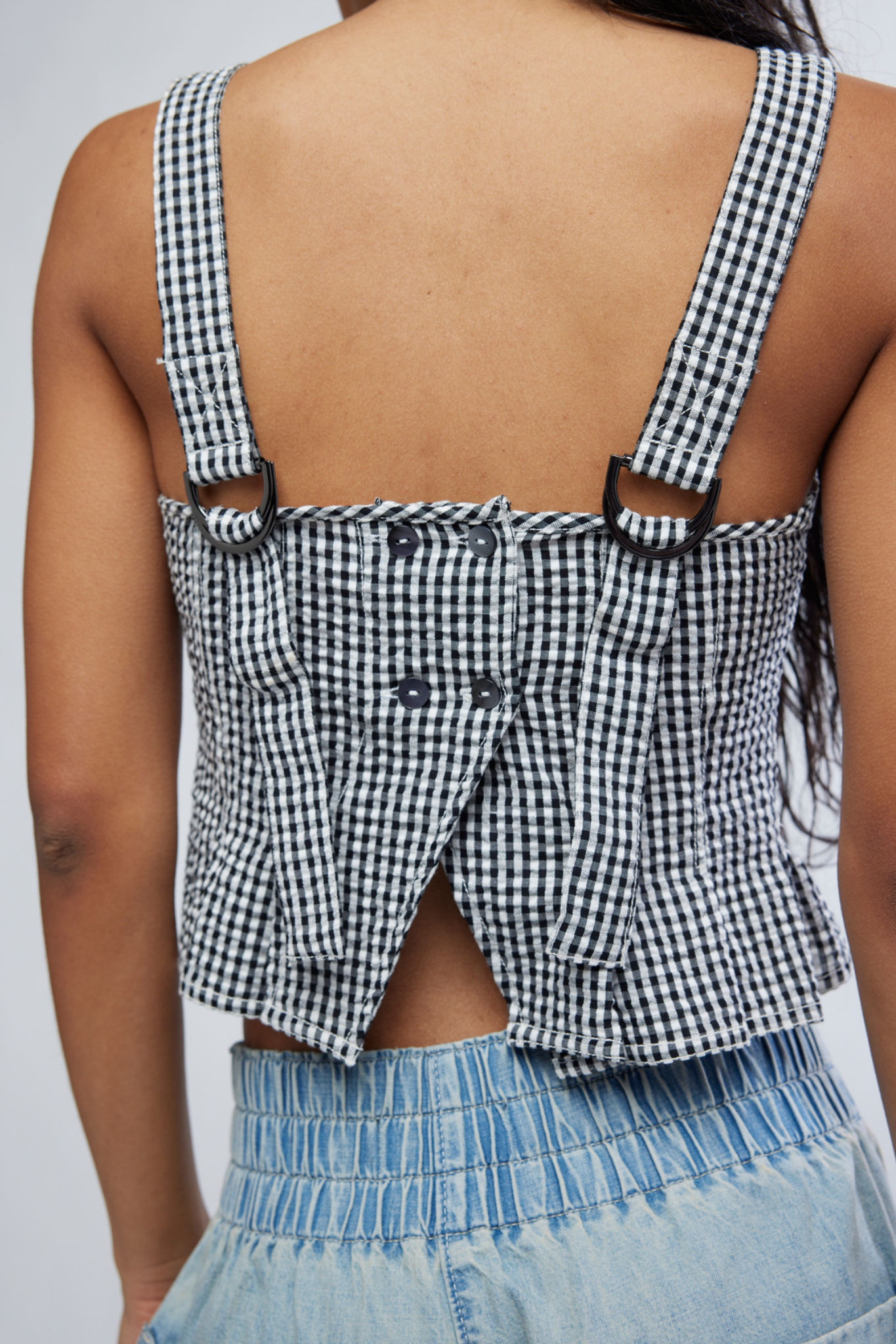 Sunfaded Checked Tank