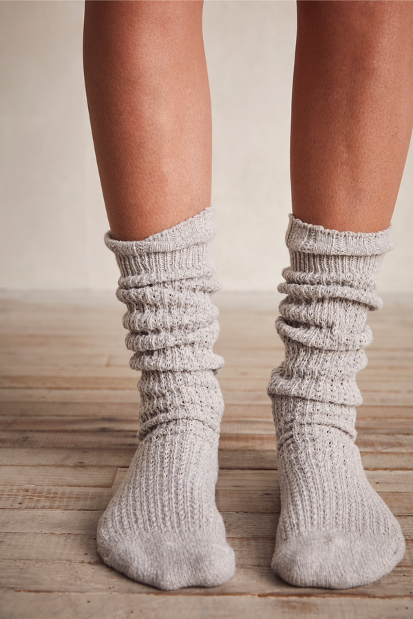 Marled Grey Staple Slouch Socks