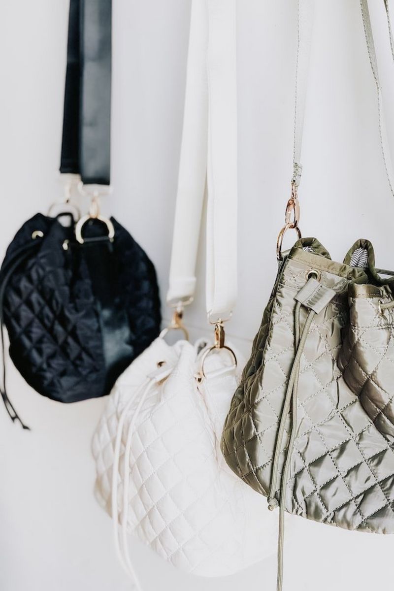 Quincey Black Quilted Crossbody