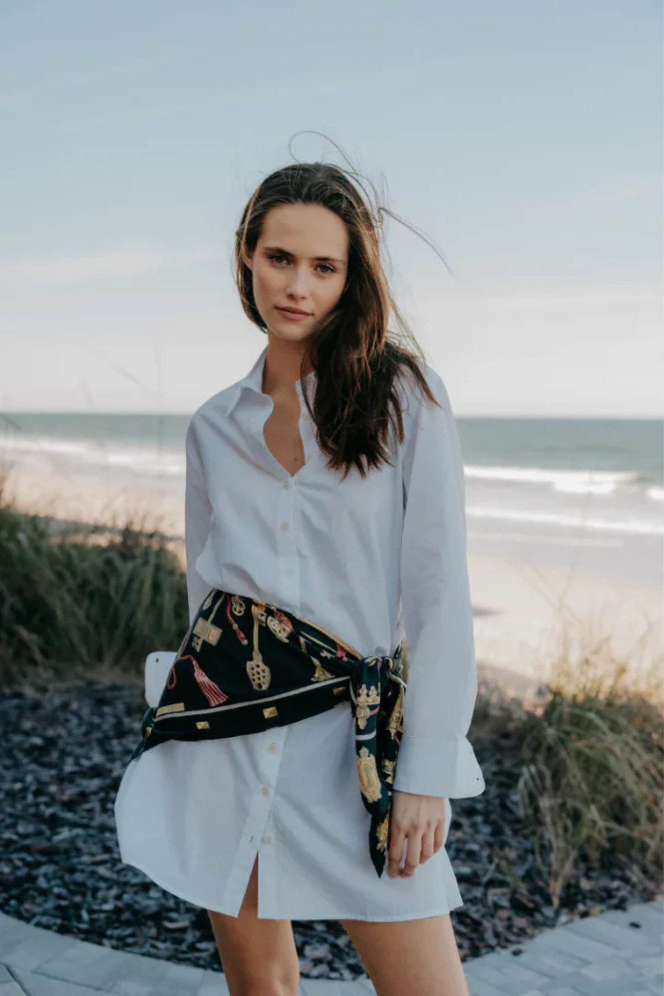 Felicia White Poplin Dress