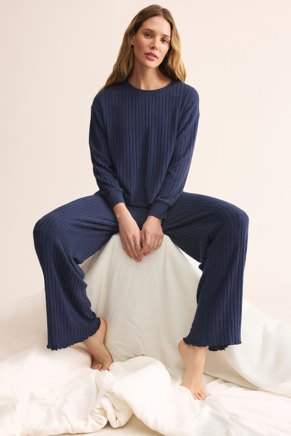 Elfie Blue Sapphire Rib Top