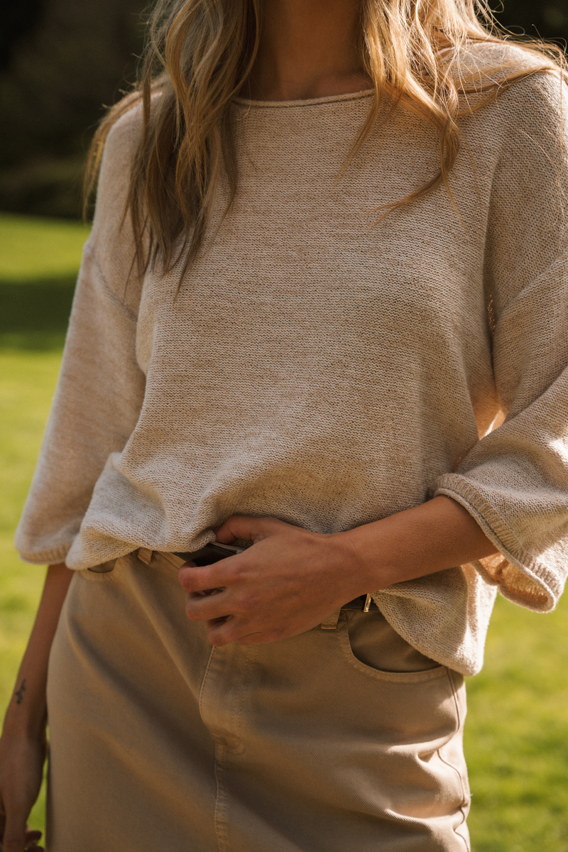 Kerrigan Heather Bone Knit Top
