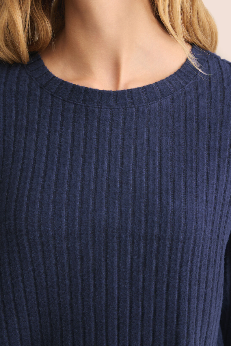 Elfie Blue Sapphire Rib Top