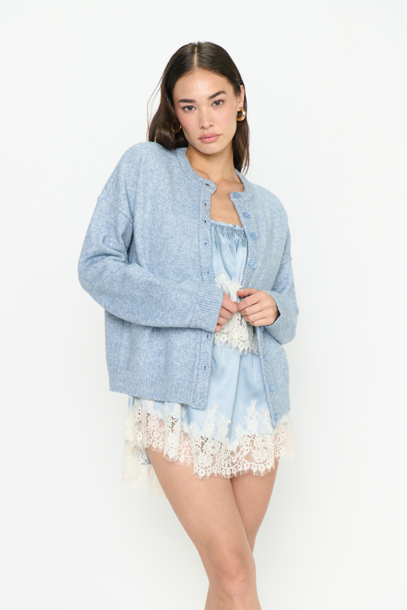 Foster Blue Knit Cardigan