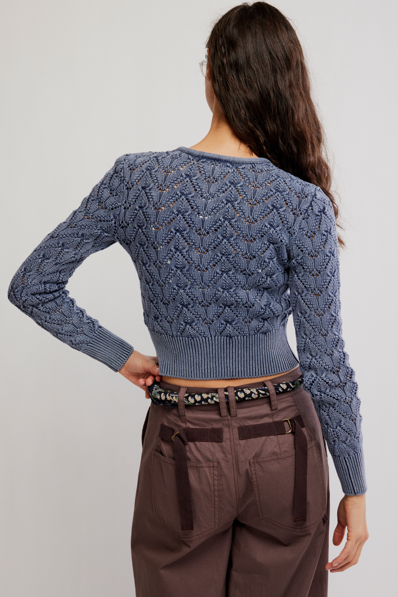 Pretty In Pointelle Navy Cardi