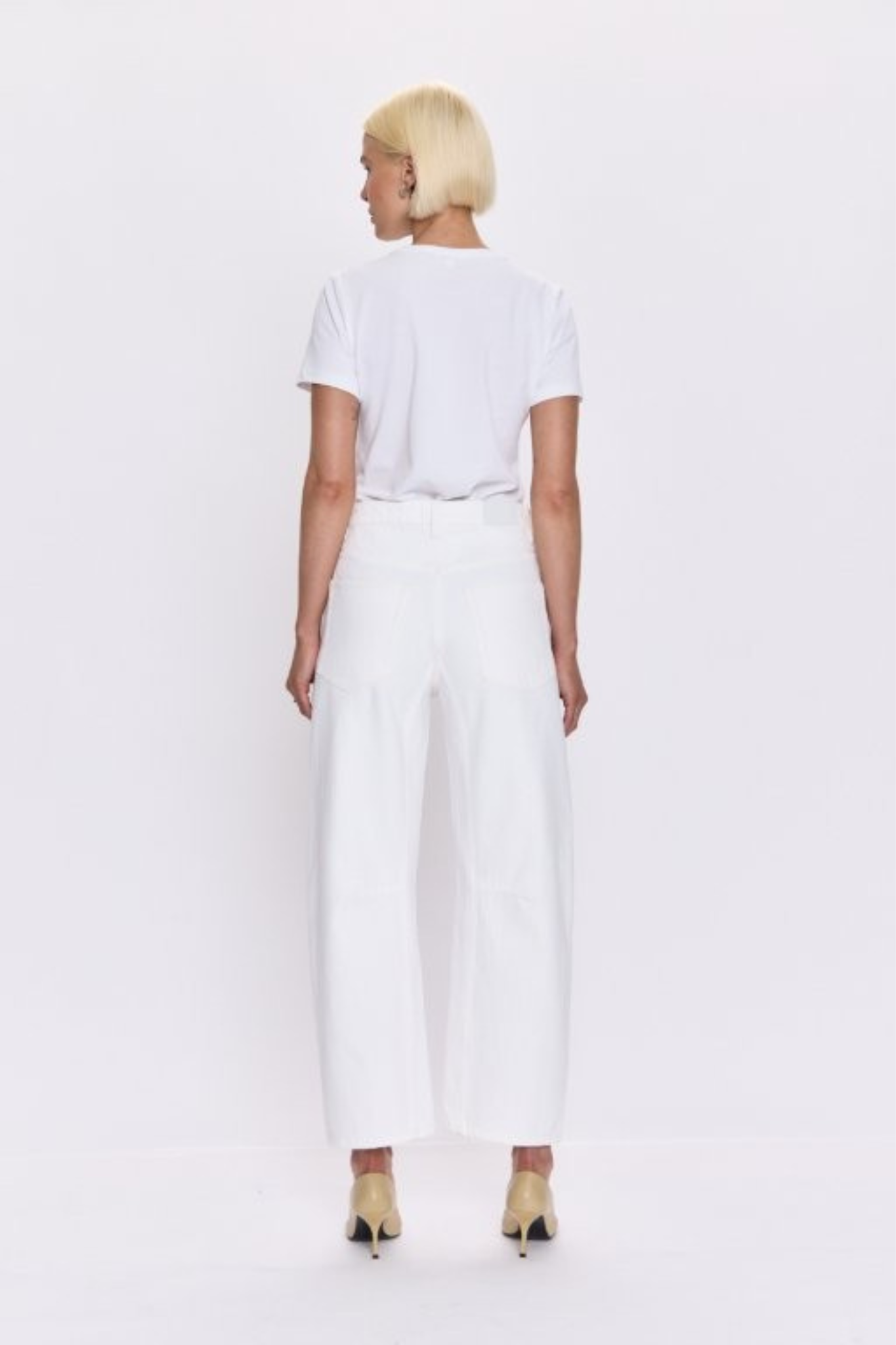 Beau Paper White High Rise Seamed Crescent