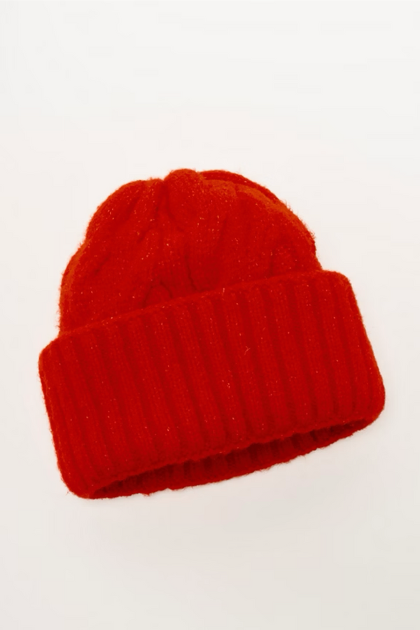 Coast Line Bright Red Beanie