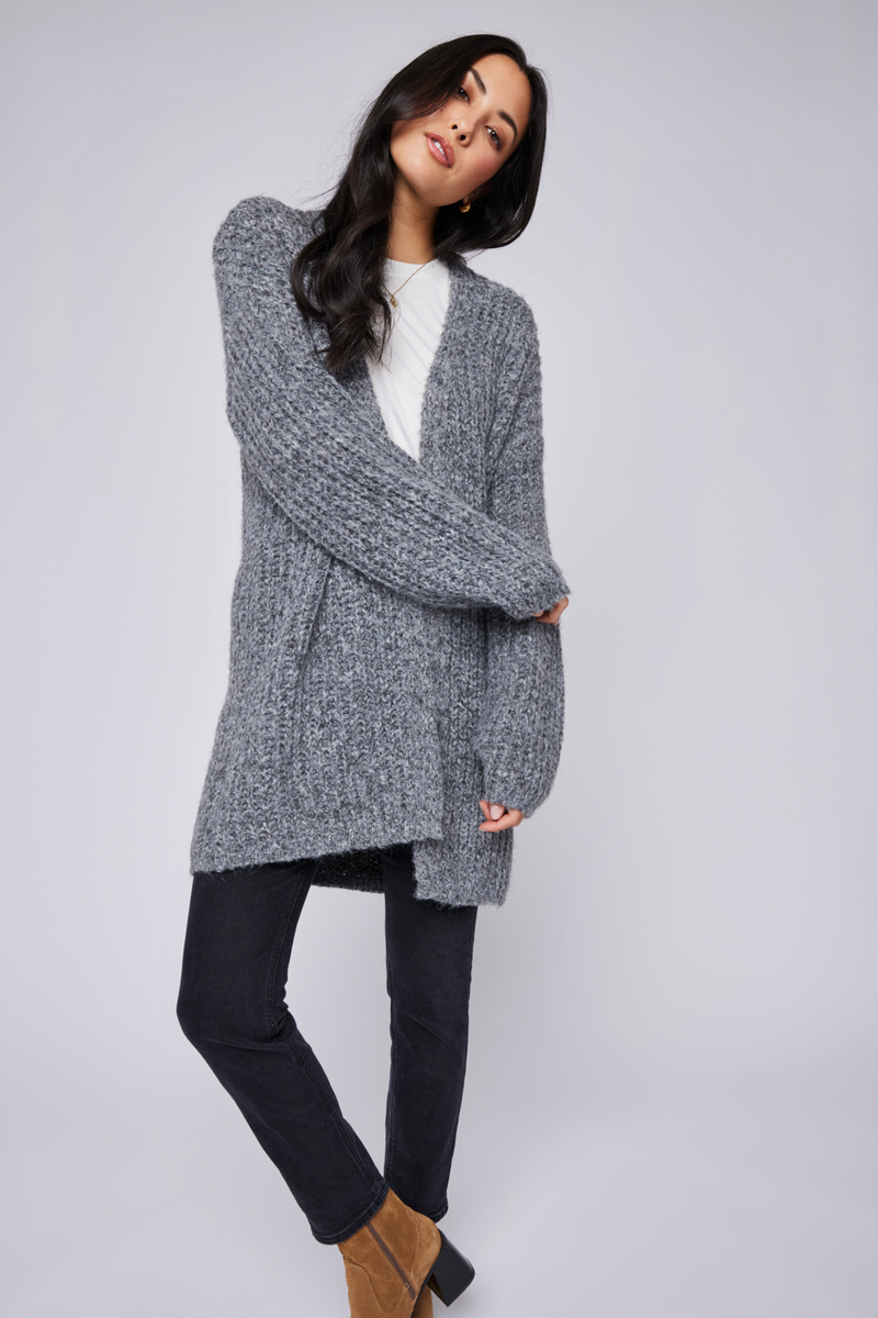 Enid Heather Charcoal Cardigan