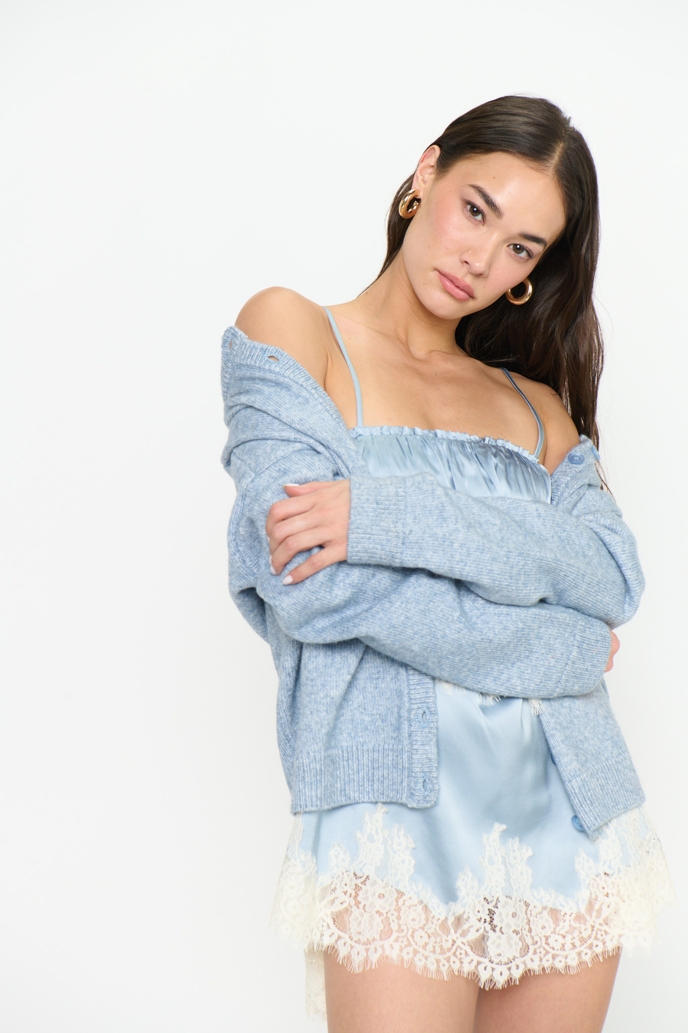 Foster Blue Knit Cardigan