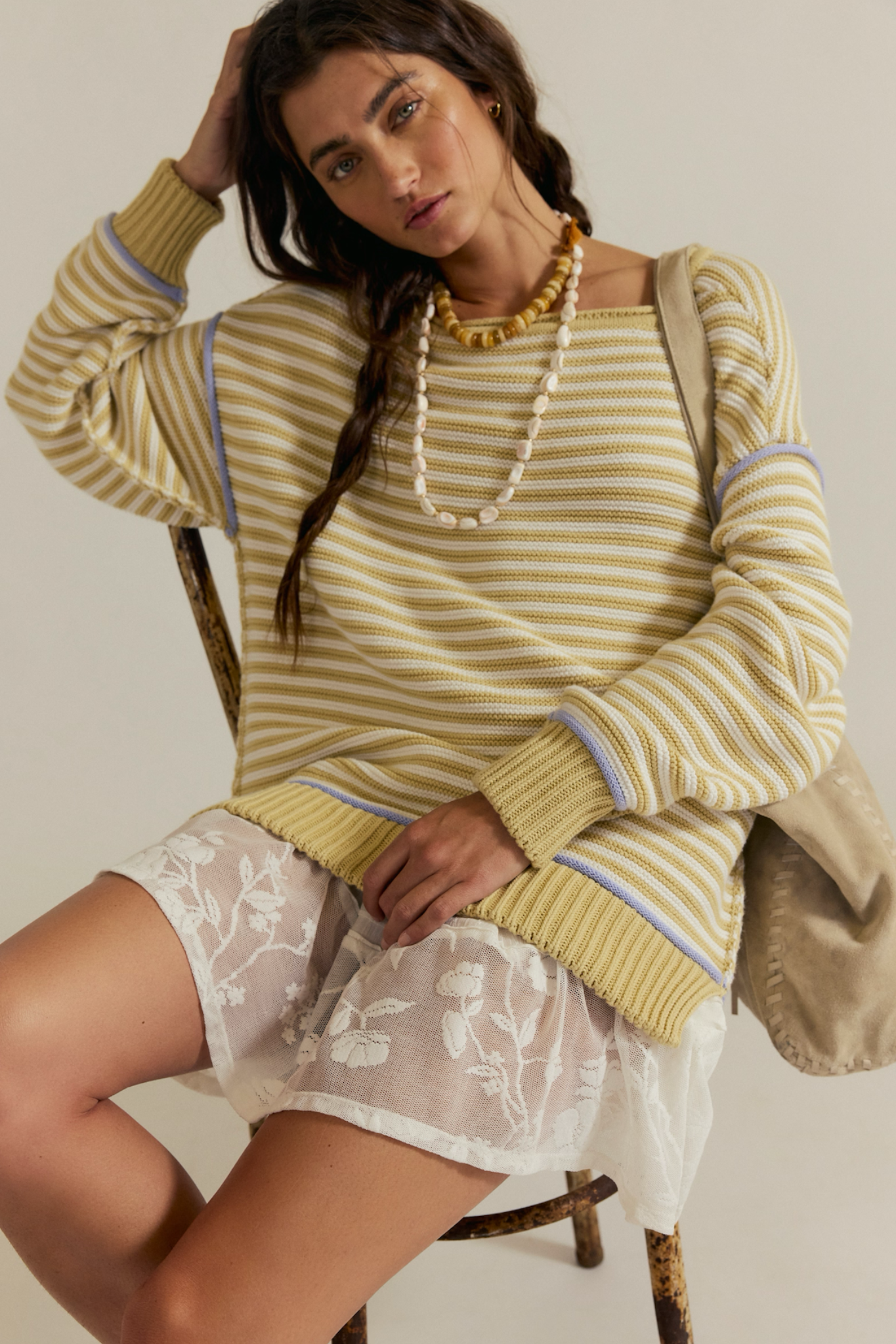 Asher Sand Stripe Pullover