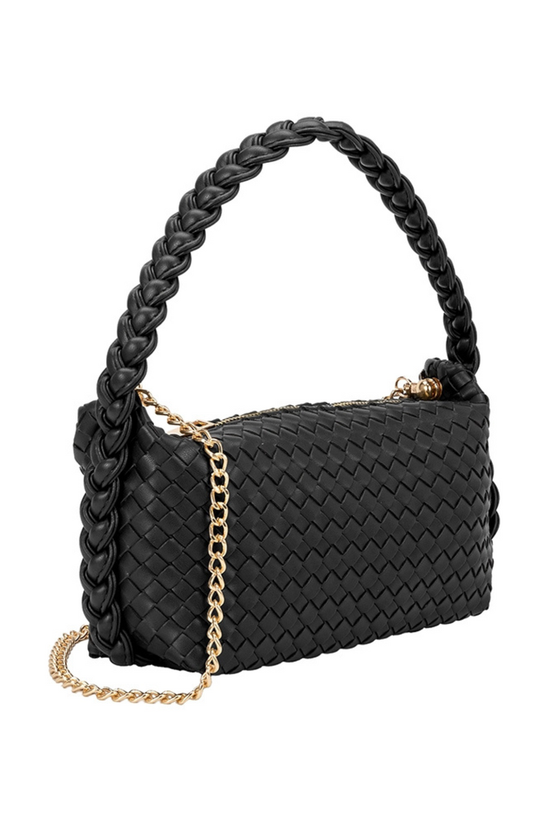 Alma Black Top Handle Bag