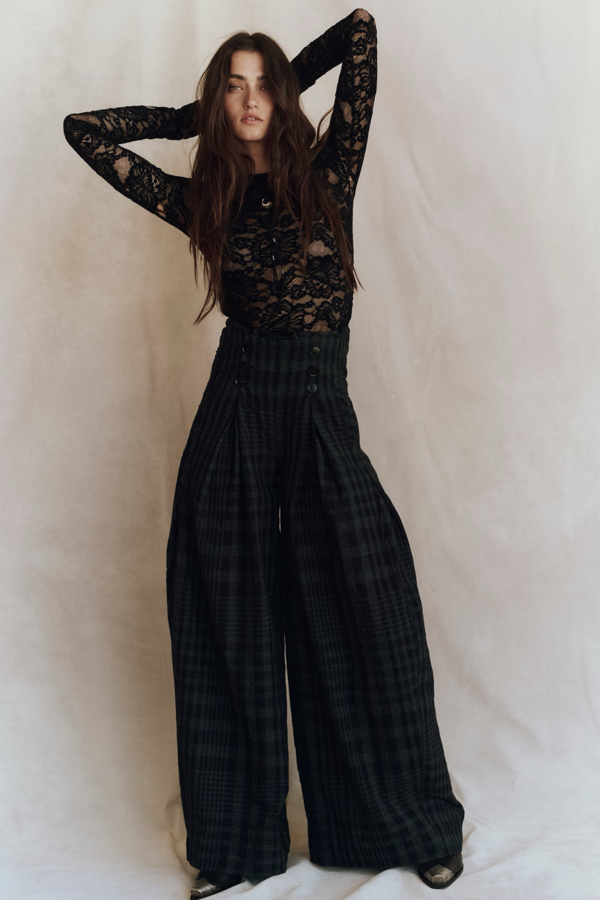 Raising Eyebrows Black Lace Top