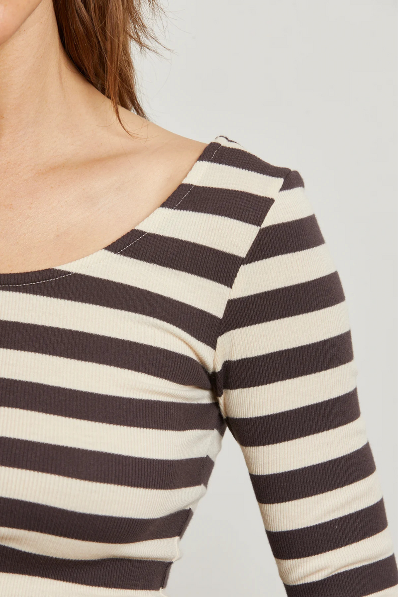 Anya Mocha Stripe Top