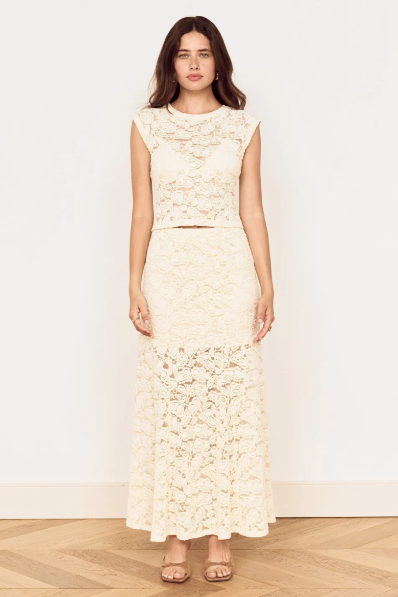 Ophelia Cream Lace Maxi Skirt