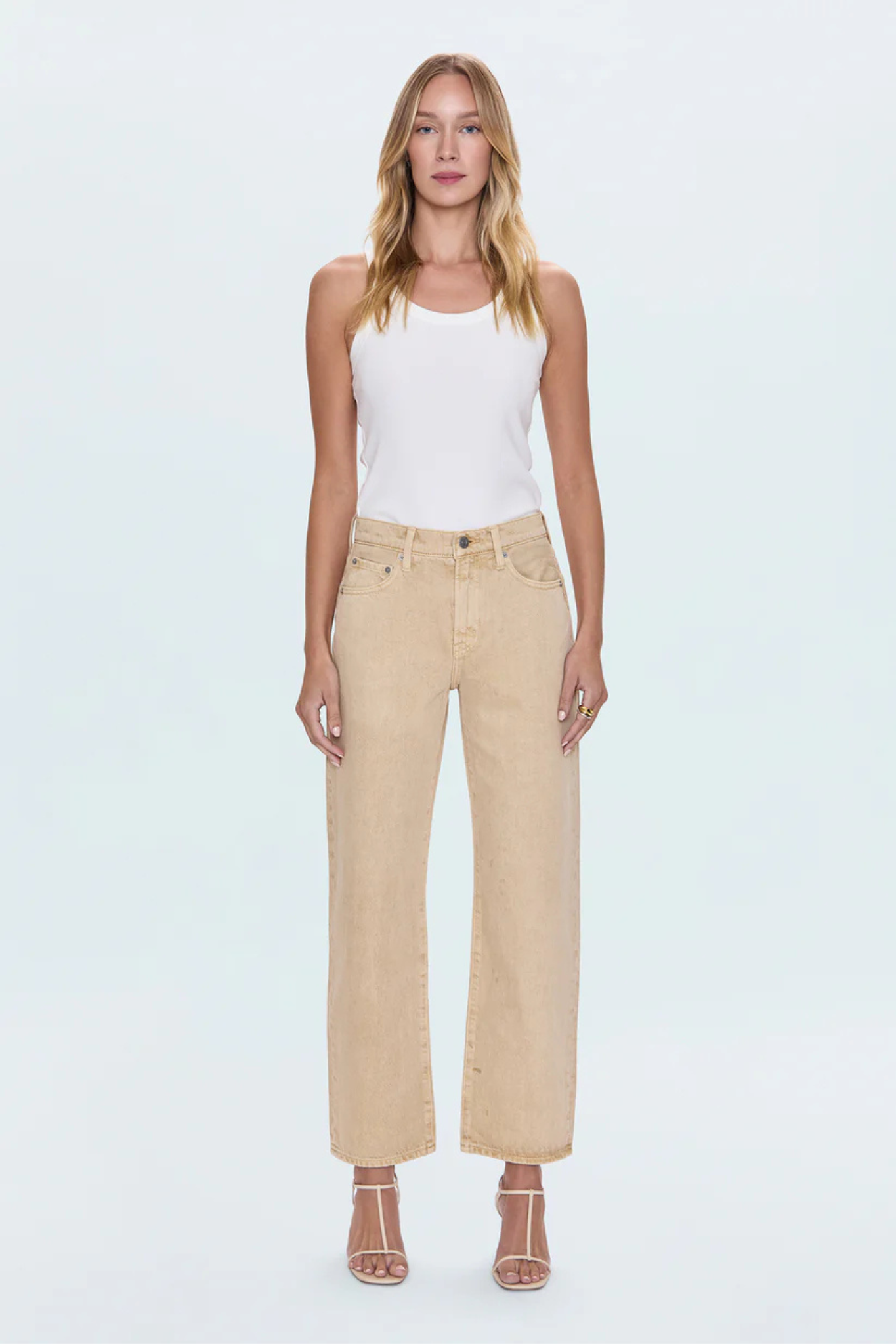 Lexi Sand Dollar Mid Rise Bowed Straight