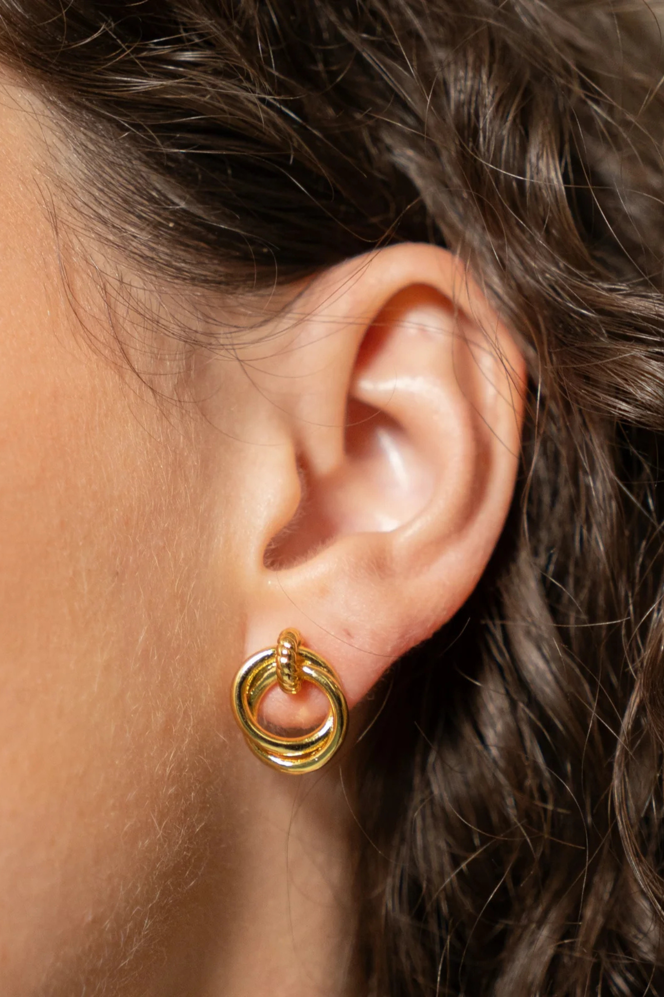 Gold Looped Duo Studs