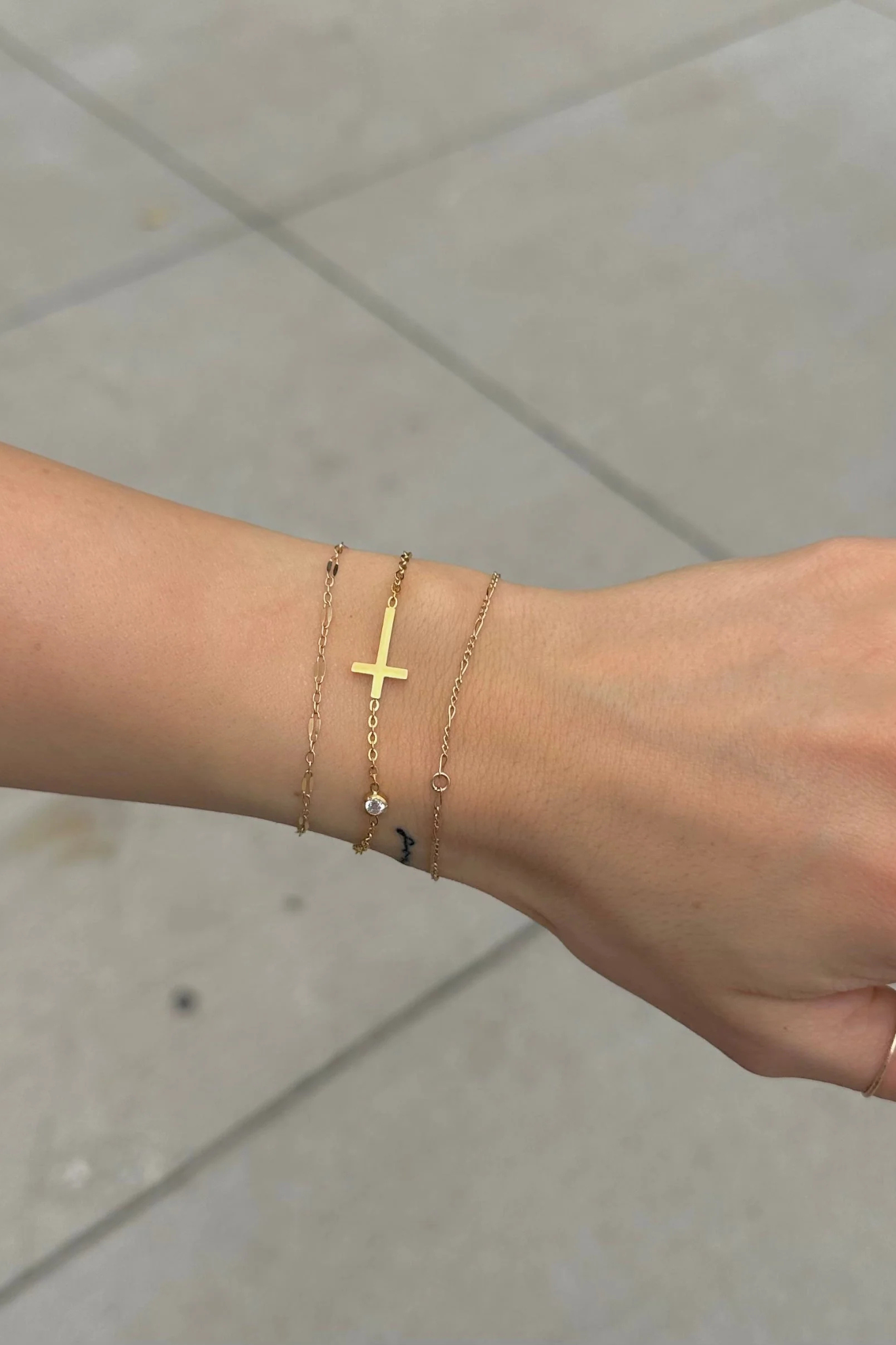 Martha Golden Cross Bracelet