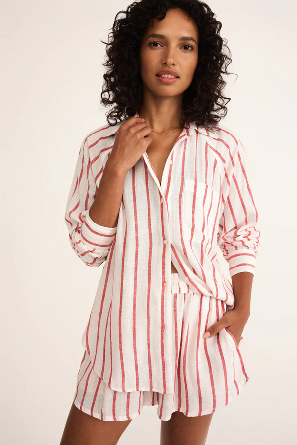 Perfect Line Cabana Red Stripe Top