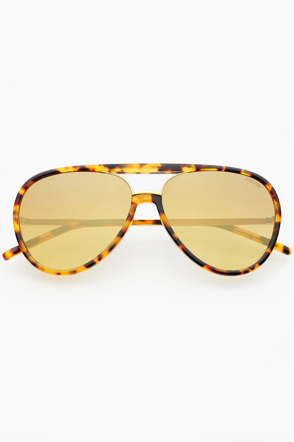 Shay Tortoise/Gold Mirror Acetate Sunglasses