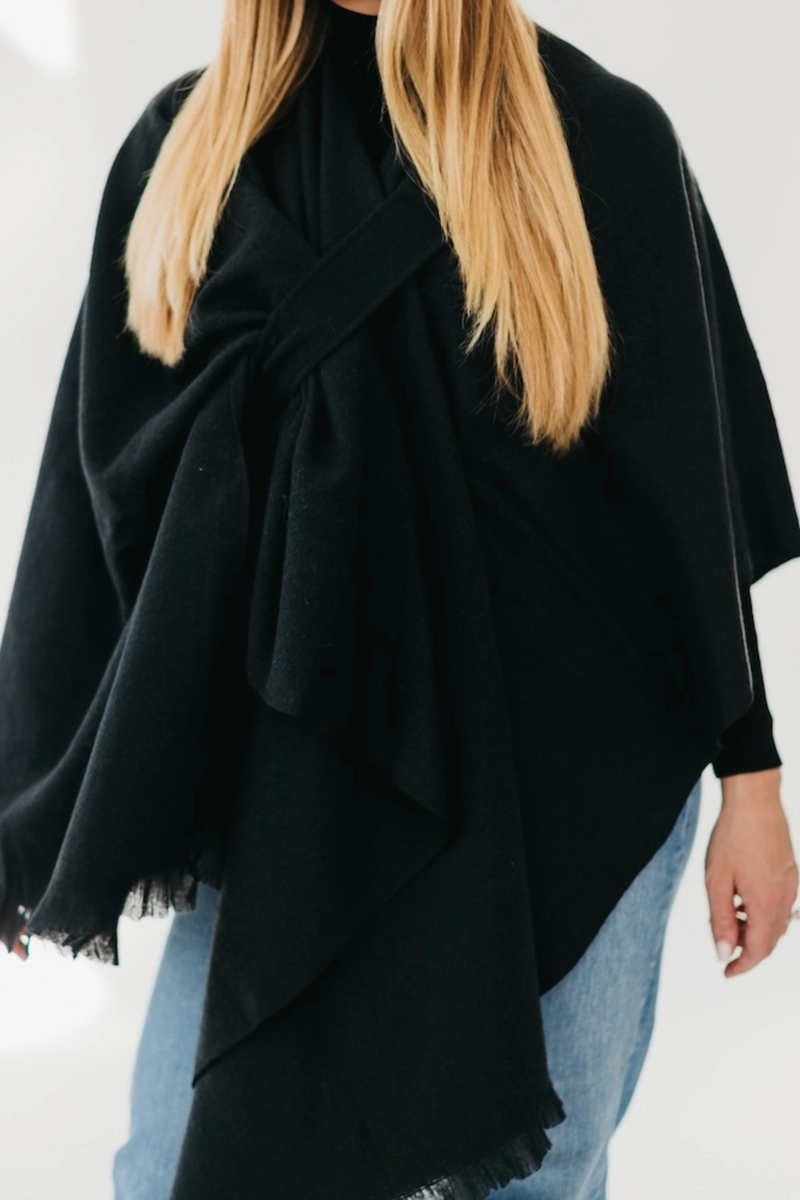 Rylee Black Poncho