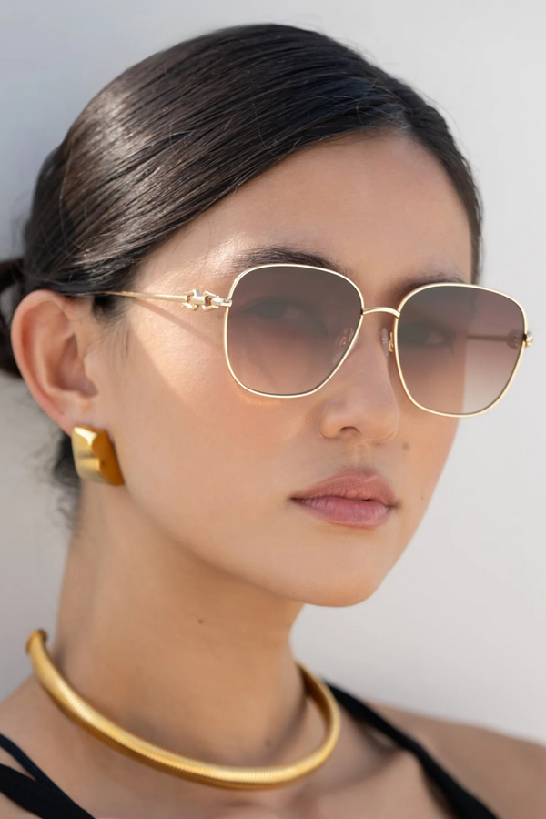 Lea Gold/Brown Sunglasses