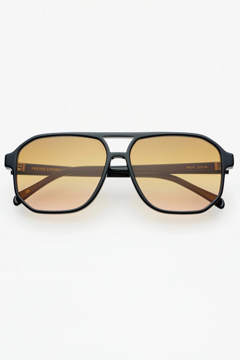 Billie Black/Brown Acetate Aviator Sunglasses