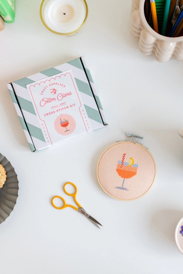 Aperol Cocktail Cross Stitch Kit