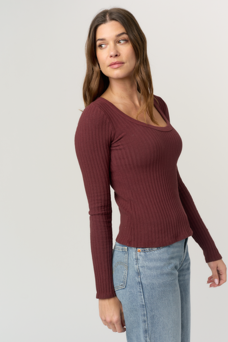 What's The Scoop Burgundy Top